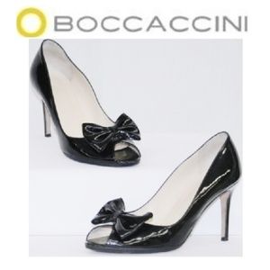 Naughty but Nice Italian Peep Bow Stilettos NEW